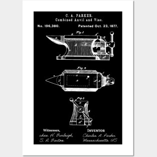 Anvil Patent, Vise Patent, Blacksmith Tools Posters and Art